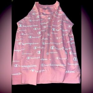 Champion pink and white girl sweater size Medium